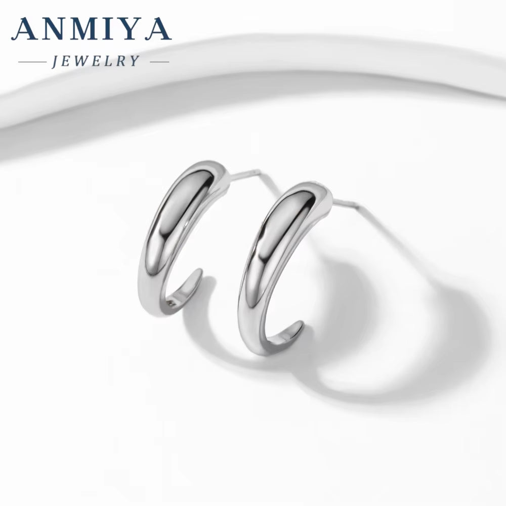 High Quality 2024 Hot Fine Jewelry Fashion Circle 925 Sterling Silver Trendy Earrings for Women