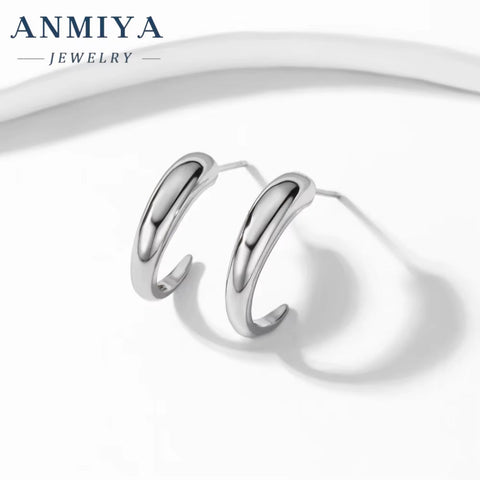 High Quality 2024 Hot Fine Jewelry Fashion Circle 925 Sterling Silver Trendy Earrings for Women