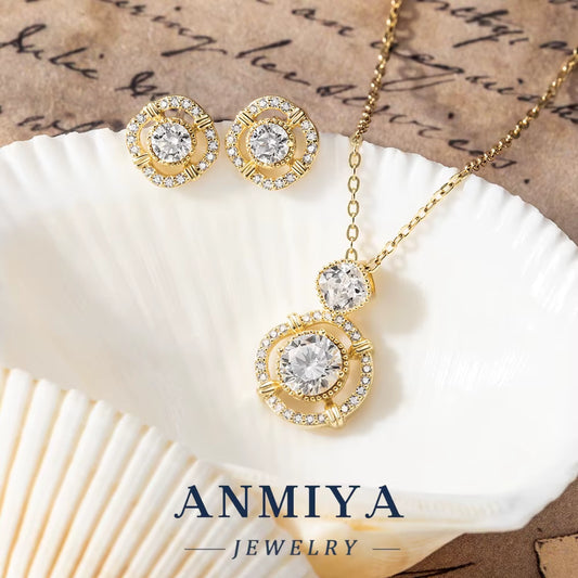 Trendy Silver Jewelry 925 Sterling Set Geometric Zircon Pave Cutout Design Earrings for Holiday Gifts