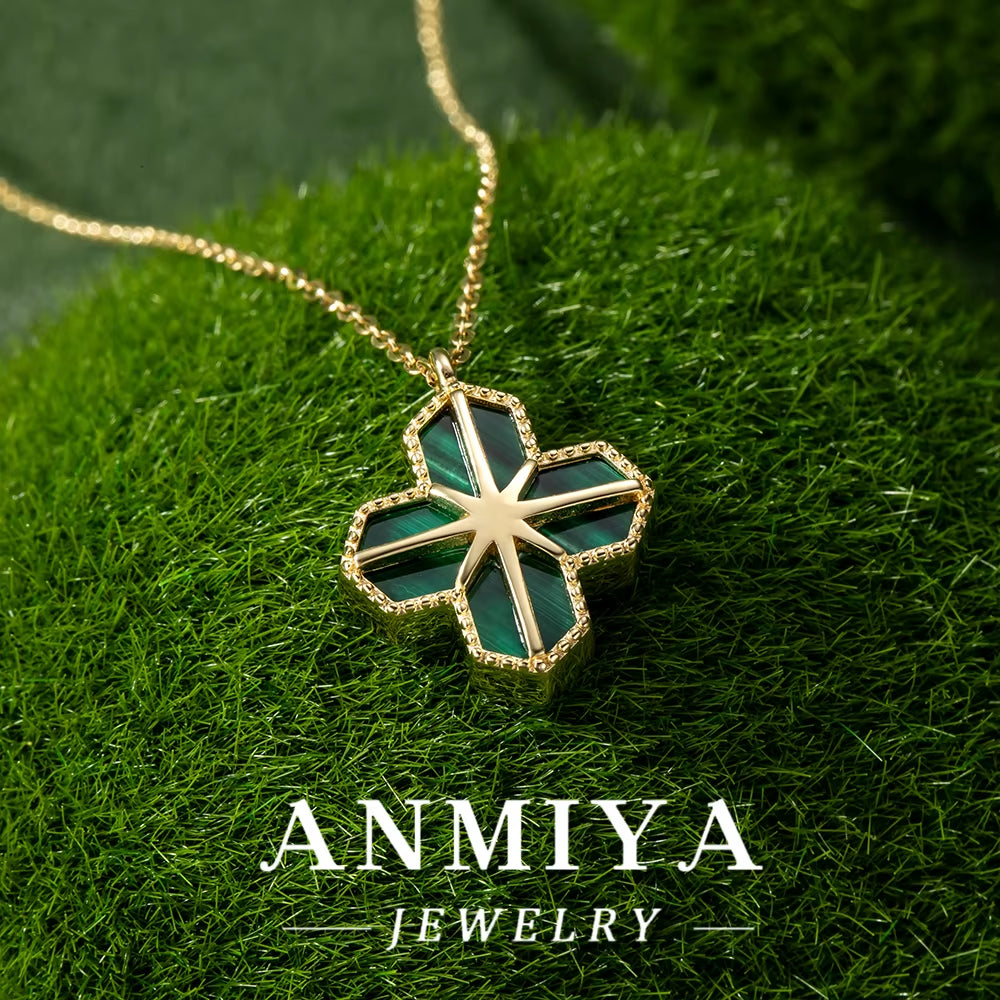 Silver Jewelry Collection: 925 Sterling Silver Malachite Necklace, Crafted for Elegance