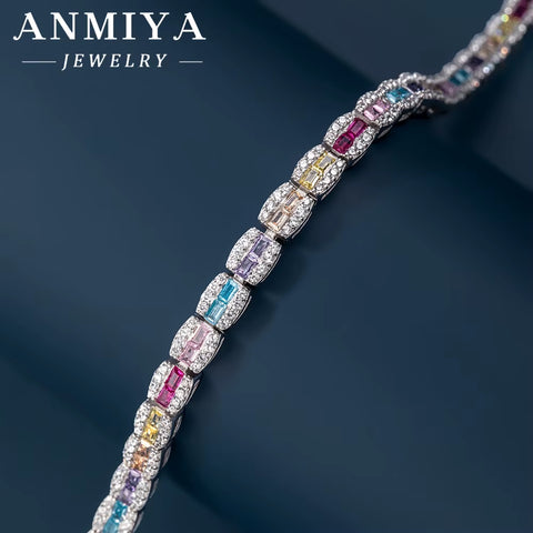 925 Sterling Silver Jewelry Handmade Dainty Silver Clover Bracelet with Cubic Zirconia for Women'S Lucky Charm Gift