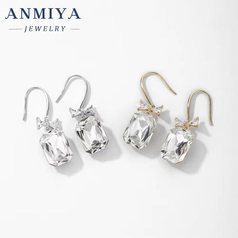 Ultra Sparkling Zircon Ear Hook Temperament Light Bow Luxury Earrings Creative Design 925 Sterling Silver Formal Earrings