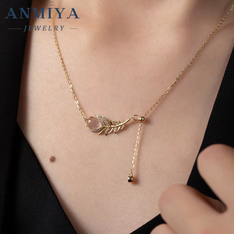 Fashion Jewelry Zircon Necklaces 925 Sterling Silver 18K Flower Necklace Pendant Gold Plated Necklaces for Women