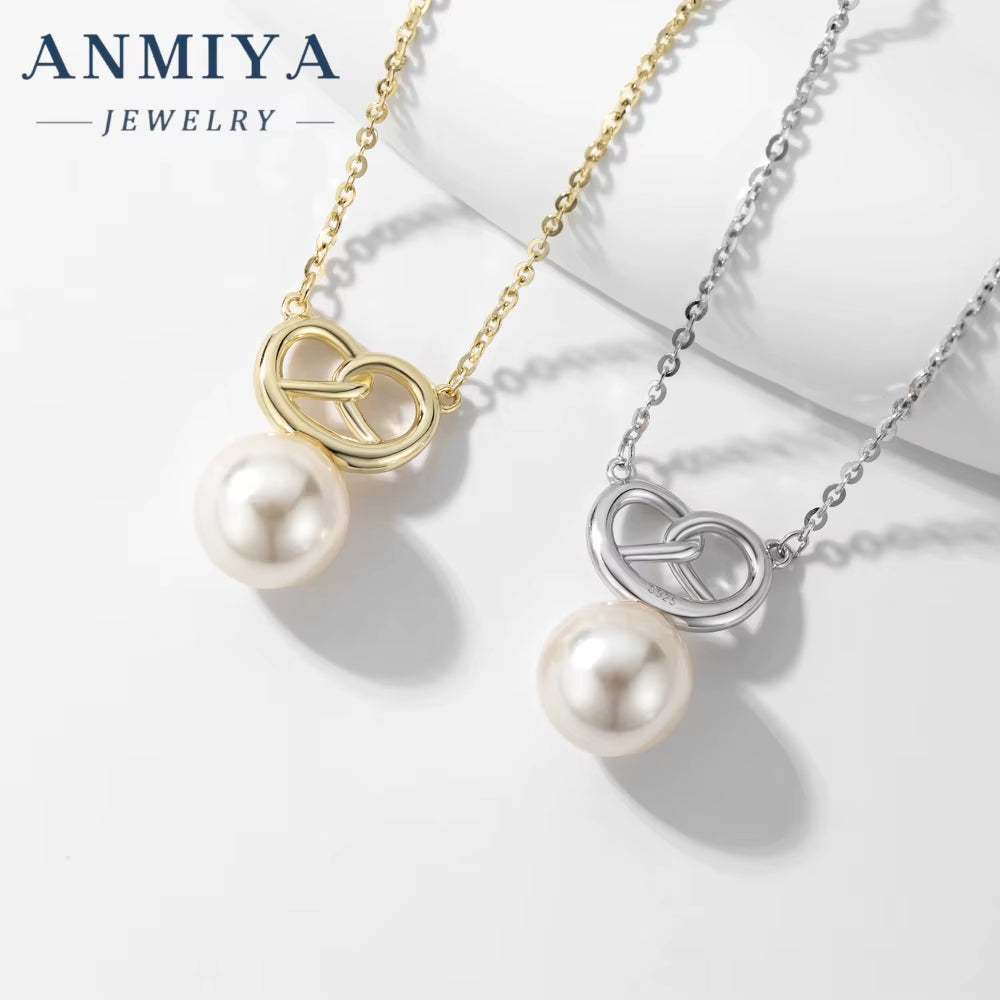 Minimalist Customize Heart Shape Fresh Water Pearl 925 Sterling Silver Women Charm Fashion Necklace for Women