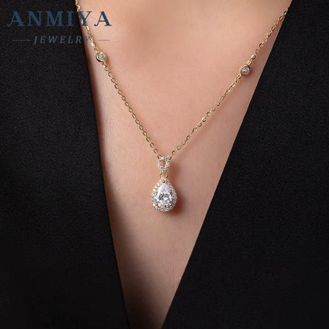925 Iced Out Flower Shape Charm Chain Gold Plated Silver White Zircon Necklaces Pendant Necklace Fashion Zircon Link Chain