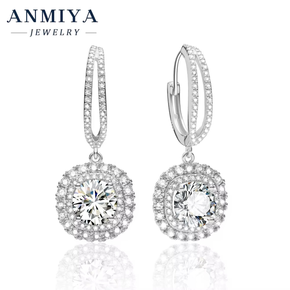 925 Sterling Silver & Moissanite Jewelry Set - Elegant Earring Necklace Combo, Silver 925 Jewelry with Genuine Moissanite