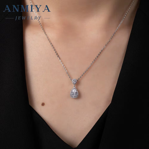 Latest Design Water Drop Shaper Cz Stone Zircon 925 Silver Engagement Earrings Set for Couple Women Hypoallergenic