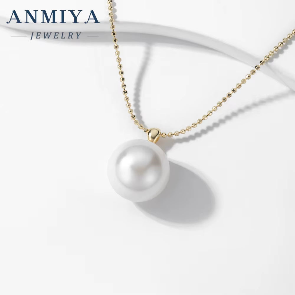 Jewelry New Trendy 18K Gold Plated Pearl Necklace S925 Sterling Silver Link Chain Freshwater Baroque Pearl Pendant Necklace