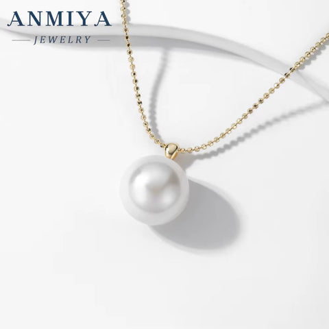 Jewelry New Trendy 18K Gold Plated Pearl Necklace S925 Sterling Silver Link Chain Freshwater Baroque Pearl Pendant Necklace