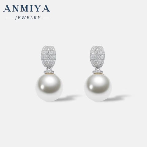 ANMIYA Dangle Fresh Water Pearl Vintage Elegant Sweet Girl Earrings for Fashion Women