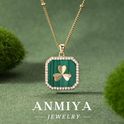 925 Sterling Silver Jewelry Set with Malachite Gemstone | Delicate Silver Necklace for Women | Handcrafted Green Stone Pendant