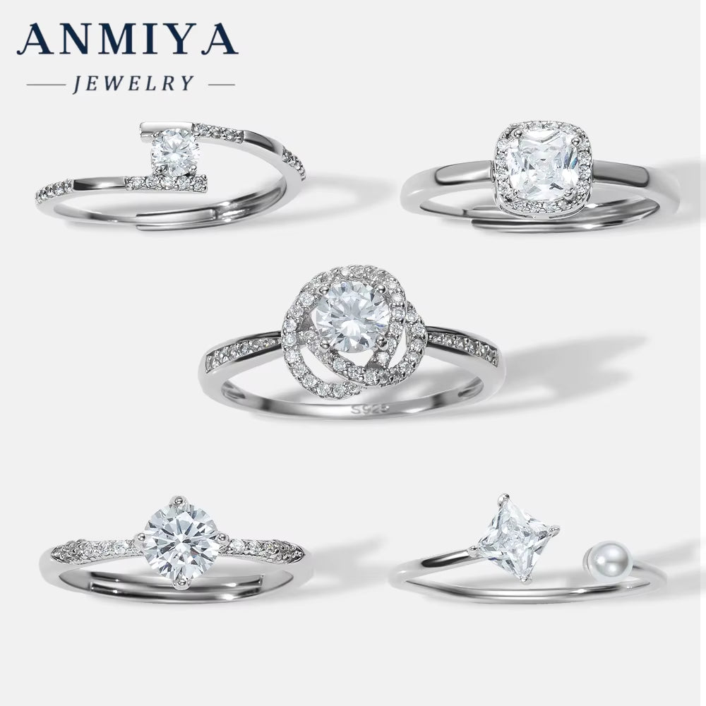 Manufacturer Factory Wholesale Zircon White 925 Silver Custom 925 Sterling Silver Womens Engagement Ringhot