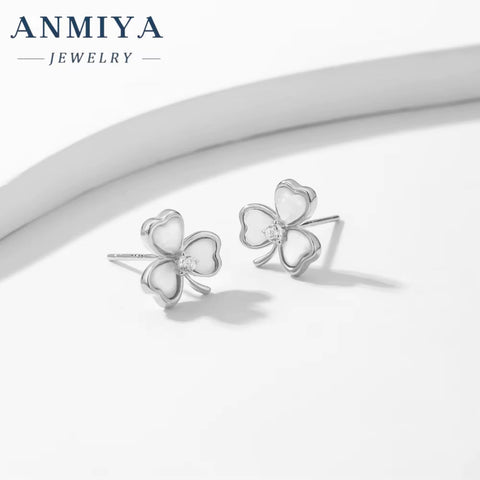 ANMIYA Fashion Jewelry Classic Vintage Earrings Clover Stud Earrings for Women