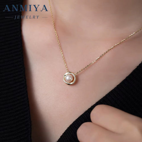 Hot Sale 925 Sterling Silver 5A White Zircon Pendant Necklace Pearl Fine Fashion Jewelry Set for Weddings