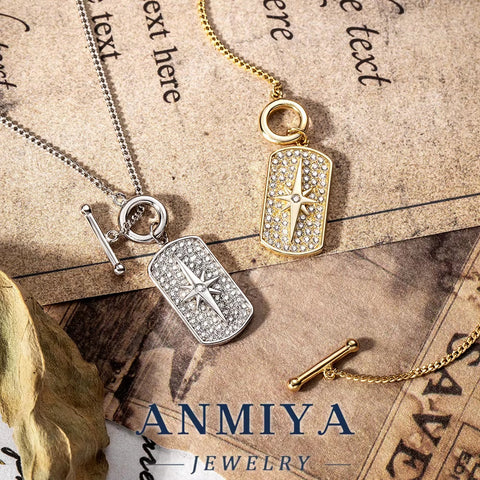 Best Selling 18K Gold-Plated North Star Pendant Necklace Cubic Zirconia Stylish 925 Sterling Silver Dazzling Necklace