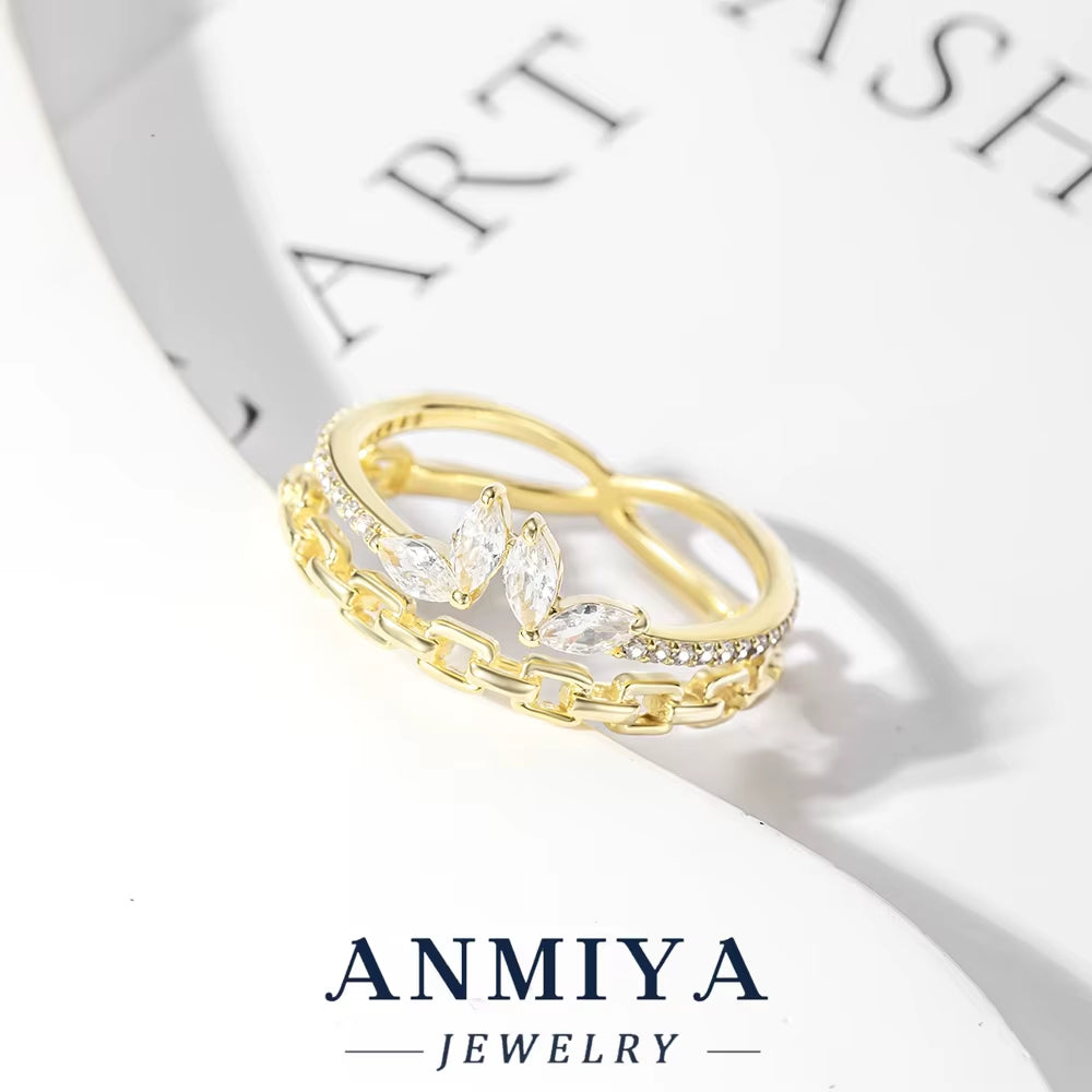 Trendy Bohemian Floral Layered Silver Ring Tarnish-Resistant 925 Silver Festival Jewelry for Bulk Purchases