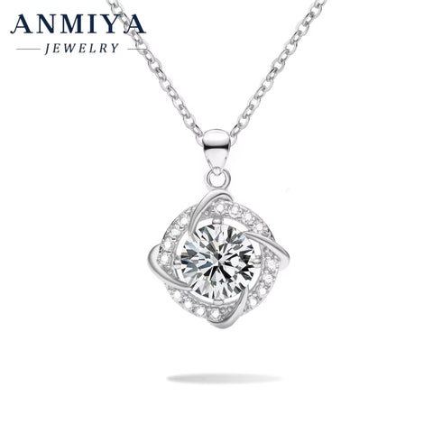 Certified Moissanite 925 Silver Jewelry Set - Genuine Necklace, Authentic Sterling Silver 925 Jewelry Gift