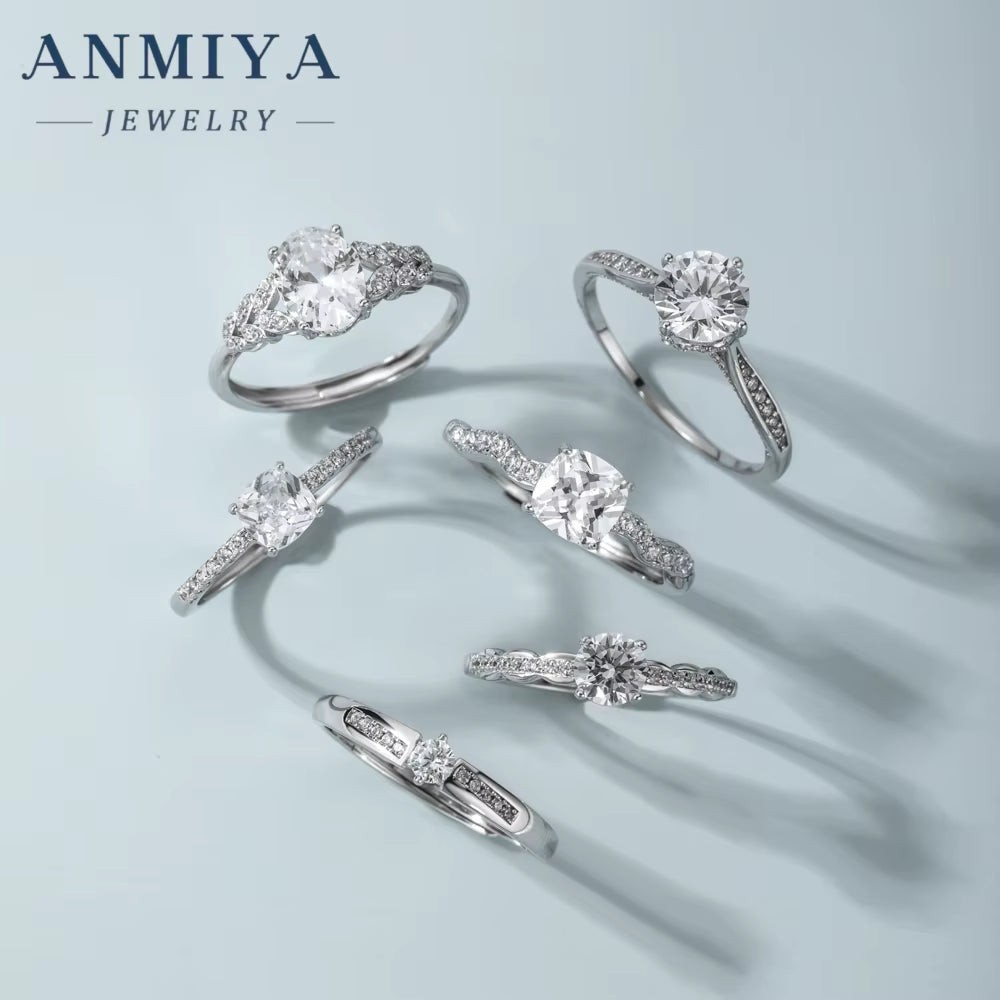 Jewelry Cubic Zirconia Engagement Wedding 925 Sterling Silver Oval Rings for Girls Engagement Rings