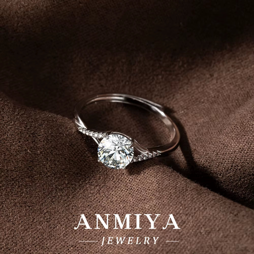 Mother'S Day Silver Jewelry - 925 Sterling Silver Moissanite Birthstone Ring with Custom Engraving Service