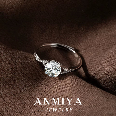 Mother'S Day Silver Jewelry - 925 Sterling Silver Moissanite Birthstone Ring with Custom Engraving Service