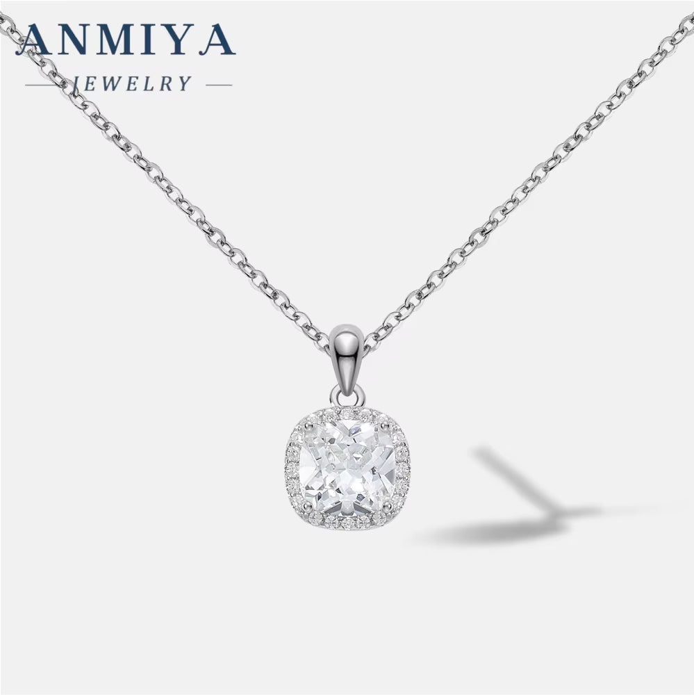 ANMIYA Factory Price Women Jewelry Wholesale Zircon Pendant Silver 925 Silver Necklace for Women