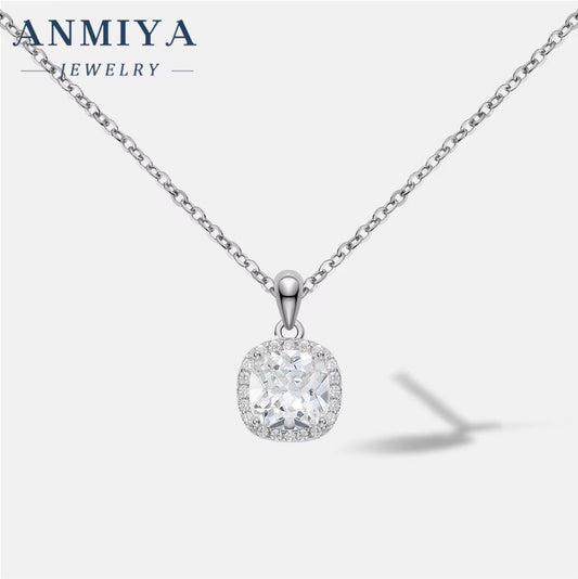 ANMIYA Factory Price Women Jewelry Wholesale Zircon Pendant Silver 925 Silver Necklace for Women