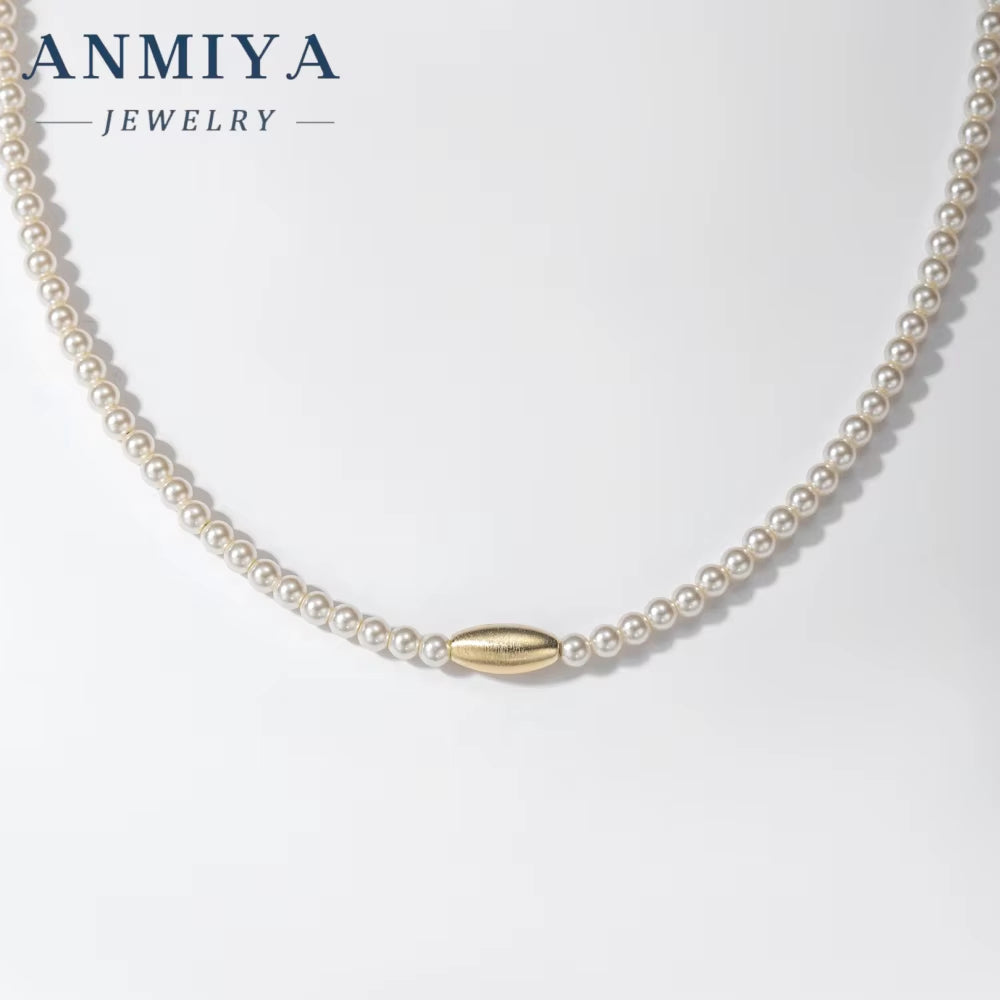Fashion Freshwater Pearl Necklace High Quality with 18K Gold Plated Beaded Choker Natural Pearl Collar Daily Gift for Her