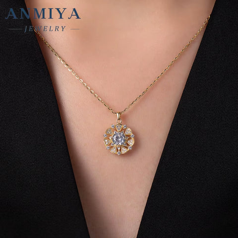 Camellia Flower 925 Silver Fashion Jewelry Necklace Earrings Sets Hypoallergenic Jewelry Sets Gift for Women Girls