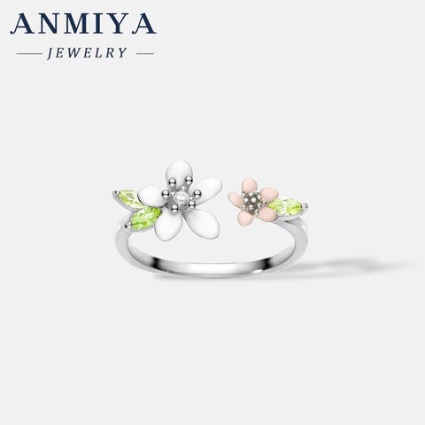 New Arrival 925 Silver Zircon Flower Ring Trendy Waterproof Daily Open Adjustable Rings for Women Jewelry Gift