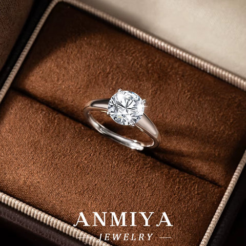 Brides Silver Jewelry - Matching 925 Sterling Silver Moissanite Stackable Rings Set with Gift Packaging