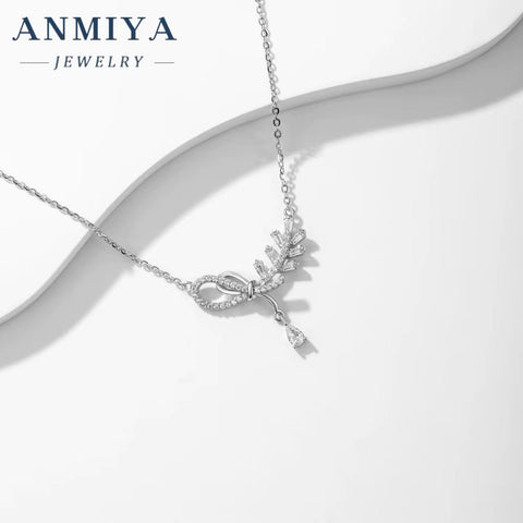 New Design Fashion Chains Necklaces Diamond 925 Silver CZ Stone Necklace for Women