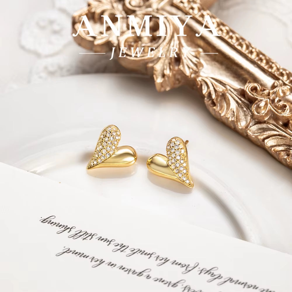 925 Sterling Silver Jewelry Set for Women, Elegant Heart Silver Necklace & Earrings, Trendy Silver 925 Jewelry Gift Set