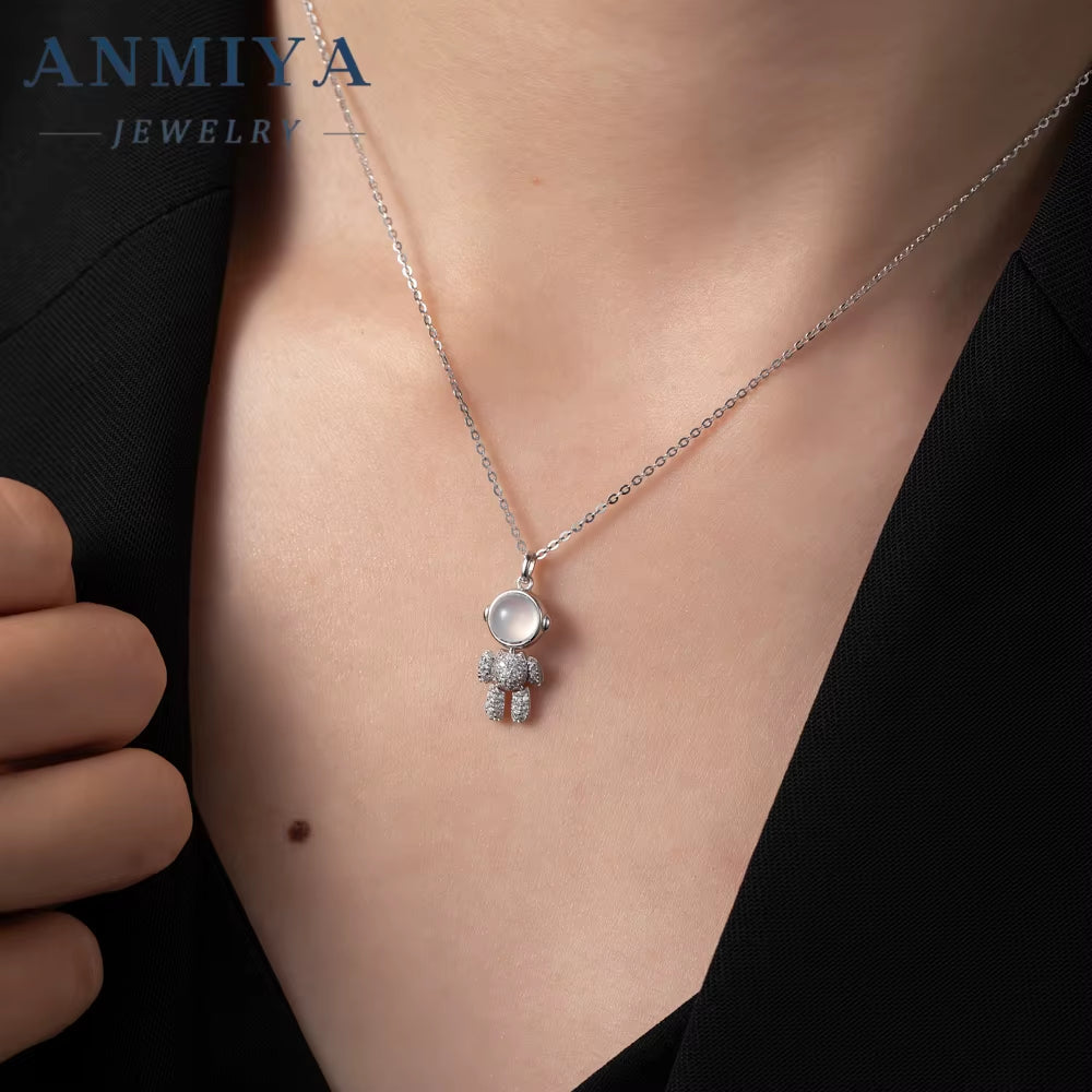 Hot Selling Fashion Jewelry 925 Sterling Silver Astronaut Spaceman Charm Pendant with 3D Effect