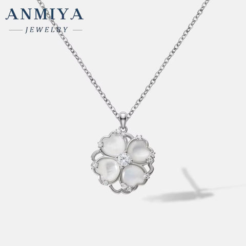 Wholesale Women Jewellery 925 Sterling Silver Four-Leaf Clover of Pearl Pendant S925 Necklace Jewelry for Bestfriend Jewelry