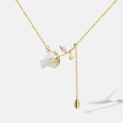 2024 Hot Tulip Flower Zircon Necklace High-Quality Accessories Necklace 925 Silver Necklace Wholesale