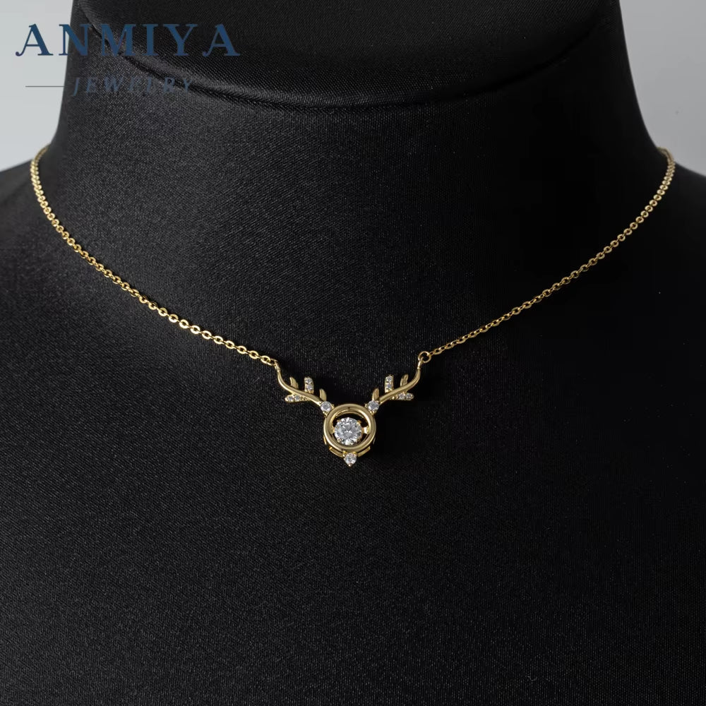 S925 Silver High Quality Trendy Elk Shape Collarbone Fashion Jewelry Necklace for Women Girl