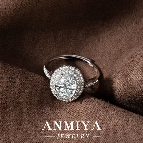 Art Deco Silver Jewelry - 925 Sterling Silver Moissanite Ring with Geometric Patterns for Modern Women'S Fashion Accessories