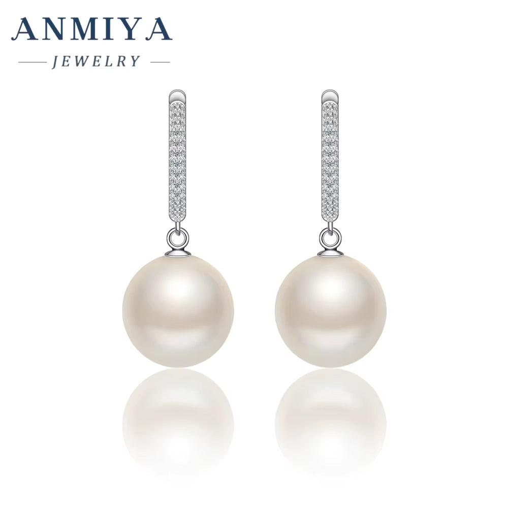 Korean Earrings Statement 925 Sterling Silver Sweet Baroque Pearl Hoop Earrings for Women