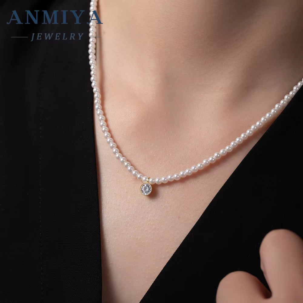 2024 18K Gold Plated Fashion Charms Choker 925 Silver Baroque Beaded Pink Zircon Bead Jewelry Pearl Necklaces for Women