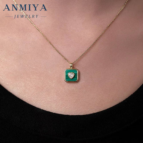 Malachite Gemstone 925 Necklace, a Piece of Silver Jewelry for Everyday Elegance