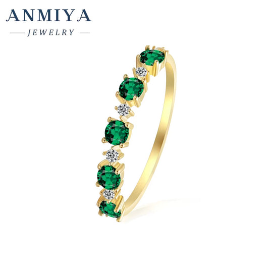 ANMIYA Custom Engagement Rings All Size 925 Sterling Silver Glaring Ring for Anniversary Gift