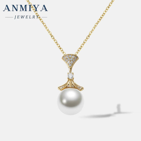 ANMIYA 925 Sterling Silver Pendant Luxury Unisex Trendy Jewelry Custom Necklace with Zircon Pearls for Couples Women