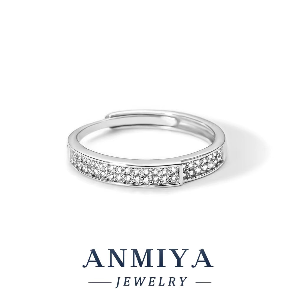 Simple Fashion Jewelry 925 Sterling Silver Plain Circle Ring Set for Women INS Style Niche Light Luxury Personality Base Ring