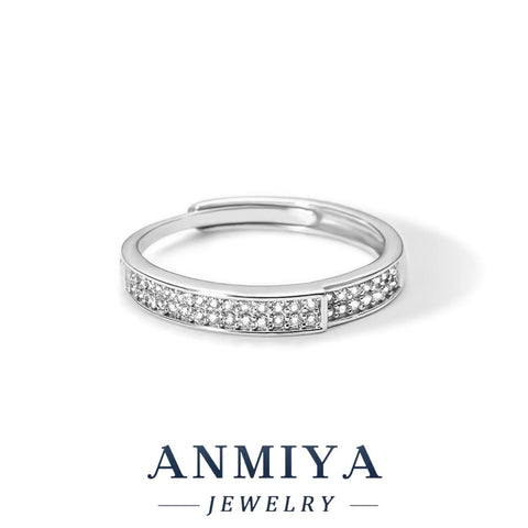 Simple Fashion Jewelry 925 Sterling Silver Plain Circle Ring Set for Women INS Style Niche Light Luxury Personality Base Ring