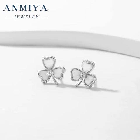 ANMIYA Fashion Jewelry Classic Vintage Earrings Clover Stud Earrings for Women