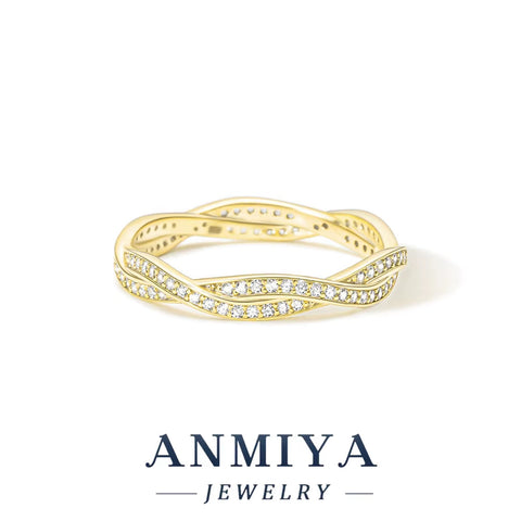 Fashion Jewelry 925 Sterling Silver Stacked Wear Ring Jewelry for Women 18K Gold Plated 925 Silver Wedding Engagement Rings