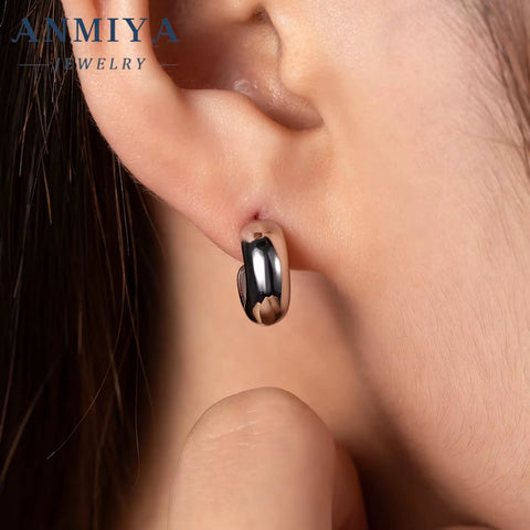 2024 Hot Temperament Fashionable Statement Fine Jewelry Earrings Circle 925 Sterling Silver for Women