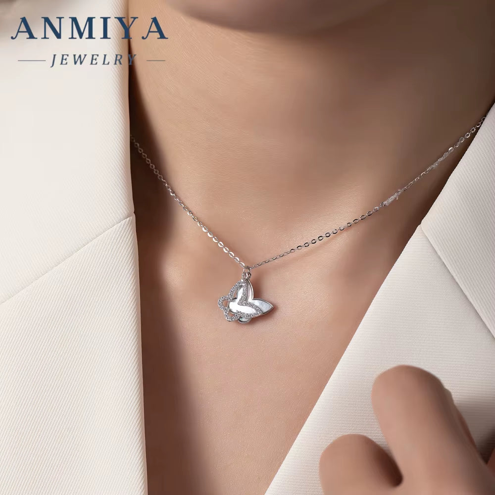 ANMIYA Designer Minimalist Necklace Fashion Jewelry Necklaces Silver 925 for Girls