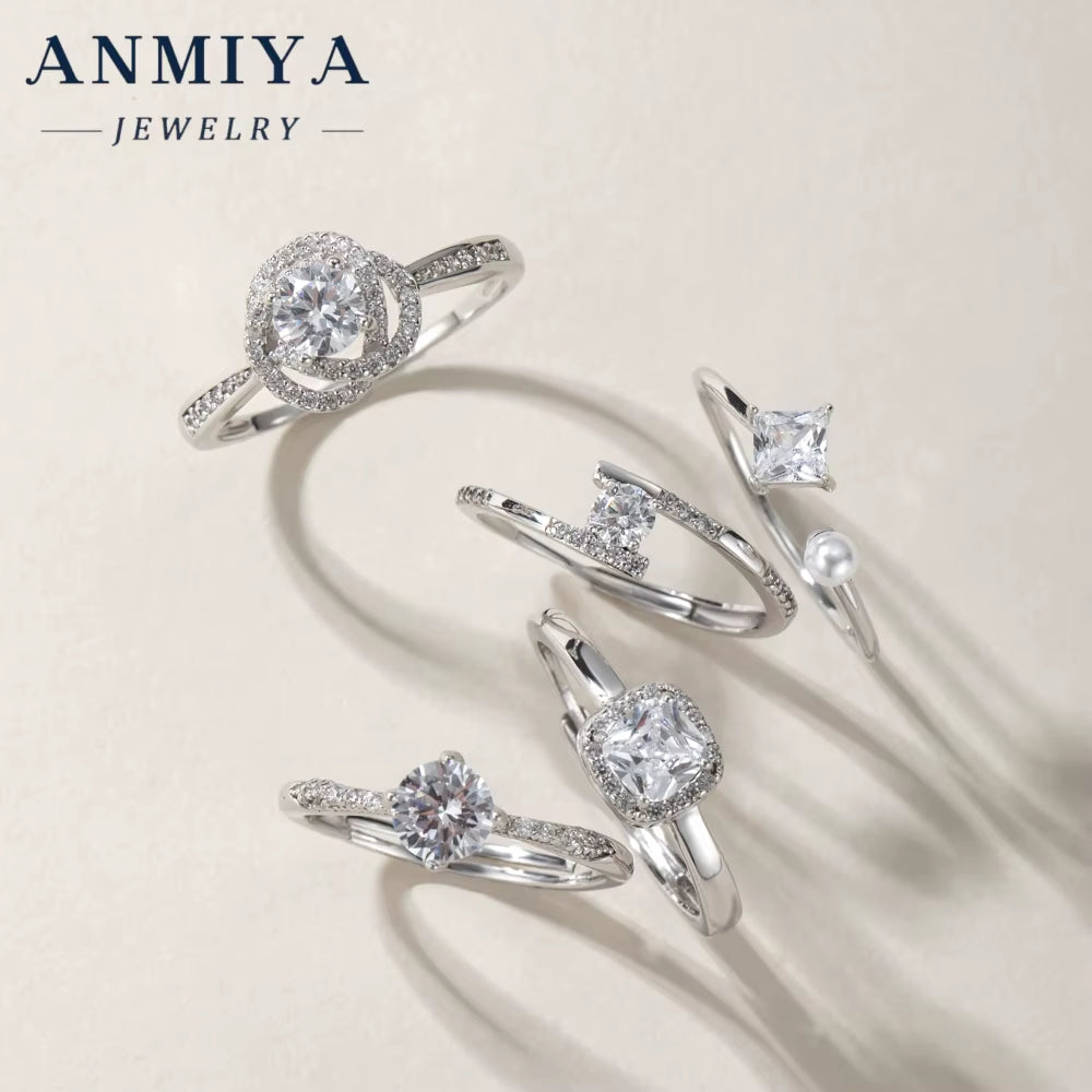 Manufacturer Factory Wholesale Custom 925 Sterling Silver Women'S Engagement Zircon Ring