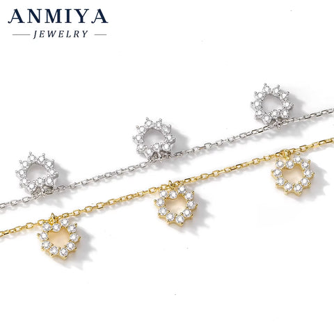 INS Hot Sales Jewelry Fine round Zircon Bracelet Bling Bling 925 Silver Ladies Wedding Link Custom Zircon Bracelet